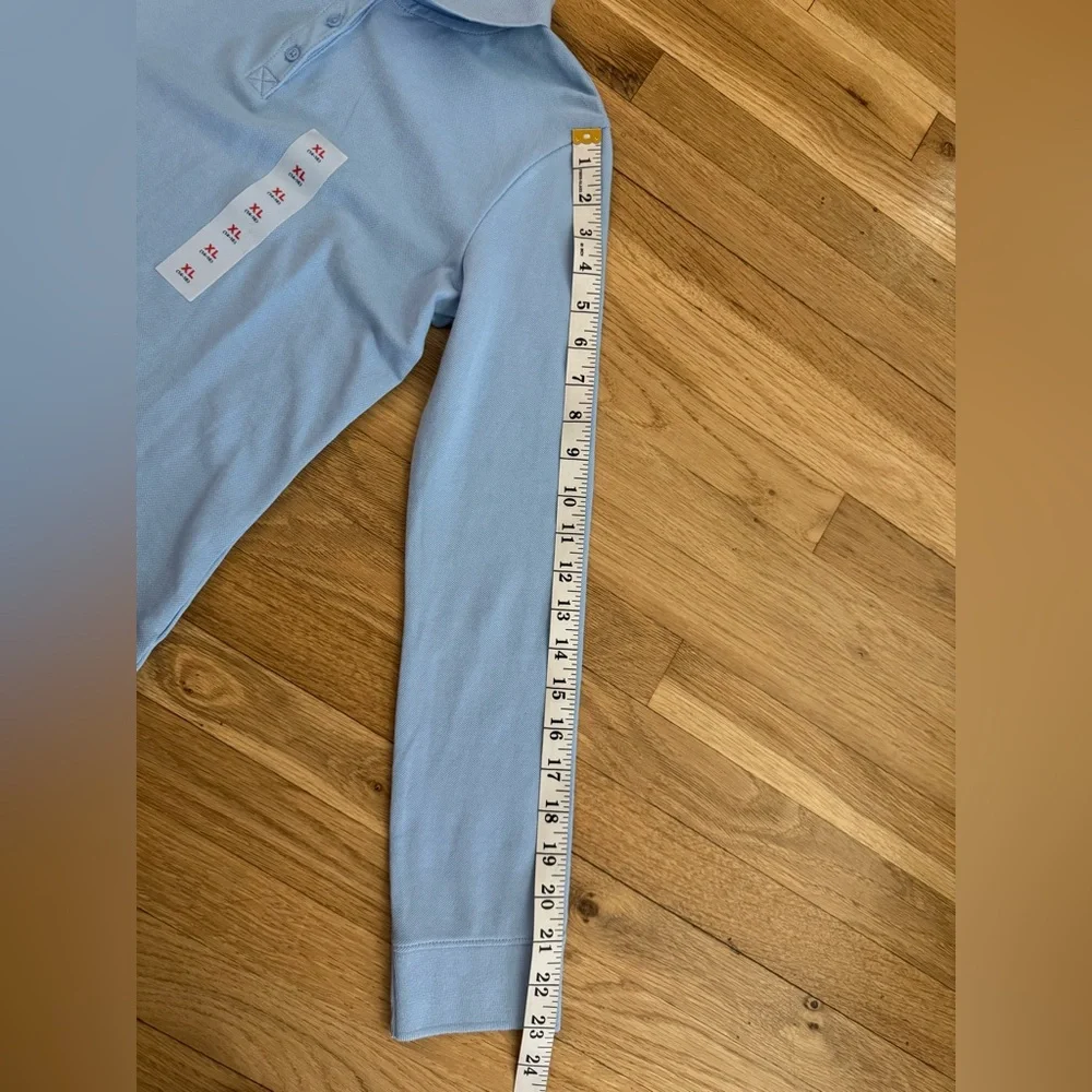 Old Navy Uniform Pique Long Sleeves Polo Shirt for Girls in Light Blue